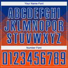 Load image into Gallery viewer, Custom Orange Royal-White Round Neck Sublimation Basketball Suit Jersey