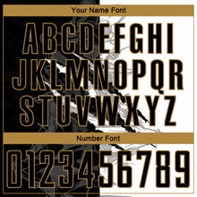 Load image into Gallery viewer, Custom Graffiti Pattern Black-Old Gold Scratch Round Neck Sublimation Basketball Suit Jersey