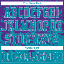 Load image into Gallery viewer, Custom Teal Purple-White Round Neck Sublimation Basketball Suit Jersey