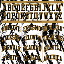 Load image into Gallery viewer, Custom White Black-Old Gold Round Neck Sublimation Basketball Suit Jersey