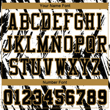 Load image into Gallery viewer, Custom White Black-Old Gold Round Neck Sublimation Basketball Suit Jersey