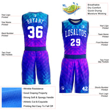 Load image into Gallery viewer, Custom Royal White Light Blue-Hot Pink Round Neck Sublimation Basketball Suit Jersey
