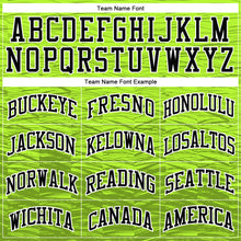 Load image into Gallery viewer, Custom Neon Green Black-White Round Neck Sublimation Basketball Suit Jersey