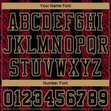 Load image into Gallery viewer, Custom Red Black-Old Gold Round Neck Sublimation Basketball Suit Jersey