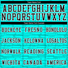 Load image into Gallery viewer, Custom Aqua Black-White Round Neck Sublimation Basketball Suit Jersey