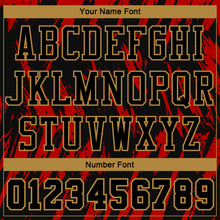 Load image into Gallery viewer, Custom Red Black-Old Gold Round Neck Sublimation Basketball Suit Jersey