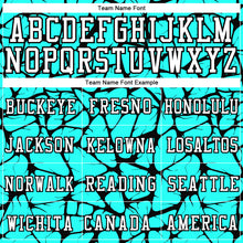 Load image into Gallery viewer, Custom Aqua White-Black Round Neck Sublimation Basketball Suit Jersey