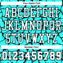 Load image into Gallery viewer, Custom Aqua White-Black Round Neck Sublimation Basketball Suit Jersey