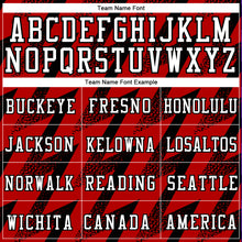 Load image into Gallery viewer, Custom Red White-Black Round Neck Sublimation Basketball Suit Jersey