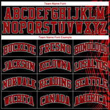 Load image into Gallery viewer, Custom Black Red-White Round Neck Sublimation Basketball Suit Jersey