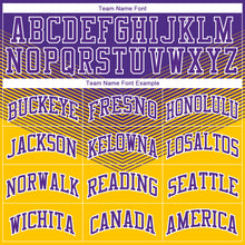 Load image into Gallery viewer, Custom Gold Purple-White Round Neck Sublimation Basketball Suit Jersey