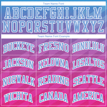 Load image into Gallery viewer, Custom Pink Light Blue-White Round Neck Sublimation Basketball Suit Jersey