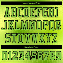 Load image into Gallery viewer, Custom Neon Green Black Round Neck Sublimation Basketball Suit Jersey