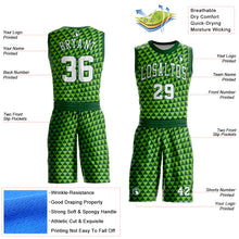 Load image into Gallery viewer, Custom Green White-Neon Green Triangle Shapes Round Neck Sublimation Basketball Suit Jersey
