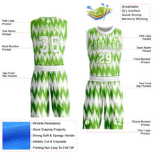 Load image into Gallery viewer, Custom White Neon Green Round Neck Sublimation Basketball Suit Jersey