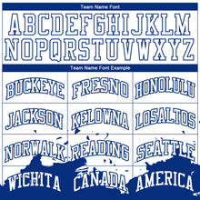 Load image into Gallery viewer, Custom White Royal Color Splash Round Neck Sublimation Basketball Suit Jersey