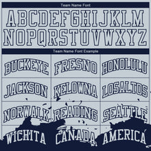 Load image into Gallery viewer, Custom Silver Navy Color Splash Round Neck Sublimation Basketball Suit Jersey