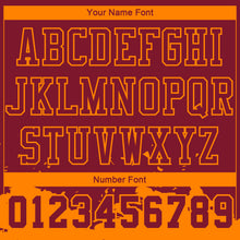 Load image into Gallery viewer, Custom Maroon Bay Orange Color Splash Round Neck Sublimation Basketball Suit Jersey