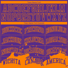 Load image into Gallery viewer, Custom Purple Bay Orange Color Splash Round Neck Sublimation Basketball Suit Jersey