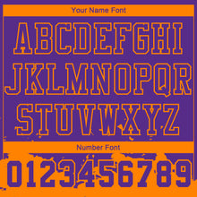 Load image into Gallery viewer, Custom Purple Bay Orange Color Splash Round Neck Sublimation Basketball Suit Jersey