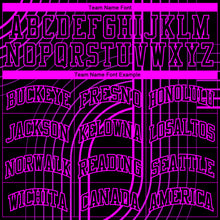 Load image into Gallery viewer, Custom Black Deep Pink Tracks Round Neck Sublimation Basketball Suit Jersey