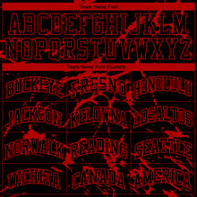 Load image into Gallery viewer, Custom Black Red Abstract Grunge Art Round Neck Sublimation Basketball Suit Jersey