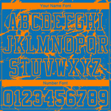 Load image into Gallery viewer, Custom Blue Bay Orange Abstract Grunge Art Round Neck Sublimation Basketball Suit Jersey