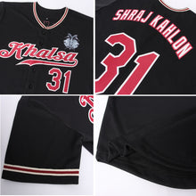 Load image into Gallery viewer, Custom Black Crimson-City Cream Authentic Baseball Jersey
