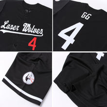 Load image into Gallery viewer, Custom Black White-Red Authentic Baseball Jersey
