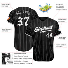 Load image into Gallery viewer, Custom Black Gray Pinstripe White-Gray Authentic Baseball Jersey