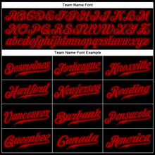 Load image into Gallery viewer, Custom Black Red Authentic Baseball Jersey