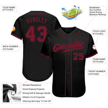 Load image into Gallery viewer, Custom Black Crimson Authentic Baseball Jersey