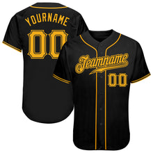 Load image into Gallery viewer, Custom Black Gold Authentic Baseball Jersey
