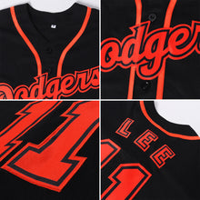 Load image into Gallery viewer, Custom Black Black-Red Authentic Baseball Jersey