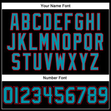 Load image into Gallery viewer, Custom Black Teal-Red Authentic Baseball Jersey