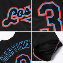 Load image into Gallery viewer, Custom Black Teal-Red Authentic Baseball Jersey