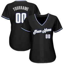 Load image into Gallery viewer, Custom Black White-Royal Authentic Baseball Jersey