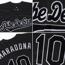 Load image into Gallery viewer, Custom Black White-Royal Authentic Baseball Jersey