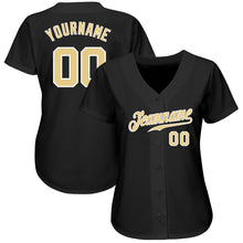 Load image into Gallery viewer, Custom Black Vegas Gold-White Authentic Baseball Jersey