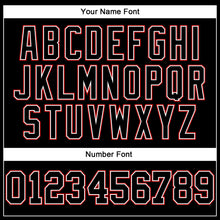 Load image into Gallery viewer, Custom Black Red Pinstripe Black-White Authentic Baseball Jersey