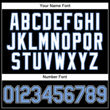 Load image into Gallery viewer, Custom Black Light Blue Pinstripe Light Blue-White Authentic Baseball Jersey