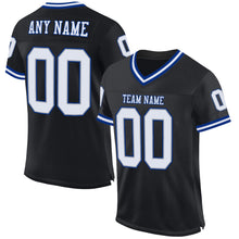 Load image into Gallery viewer, Custom Black White-Royal Mesh Authentic Throwback Football Jersey
