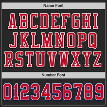 Load image into Gallery viewer, Custom Black Red-Royal Mesh Authentic Throwback Football Jersey