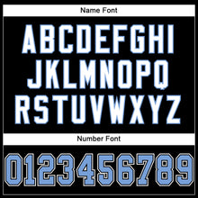 Load image into Gallery viewer, Custom Black Light Blue-White Mesh Authentic Football Jersey