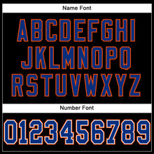 Load image into Gallery viewer, Custom Black Royal-Orange Mesh Authentic Football Jersey