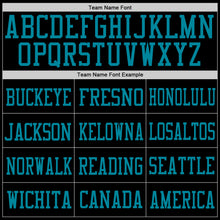 Load image into Gallery viewer, Custom Black Black-Teal Mesh Authentic Football Jersey