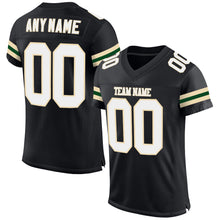 Load image into Gallery viewer, Custom Black White-Cream Mesh Authentic Football Jersey