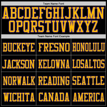 Load image into Gallery viewer, Custom Black Purple-Gold Mesh Authentic Football Jersey