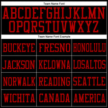 Load image into Gallery viewer, Custom Black White-Red Mesh Authentic Football Jersey