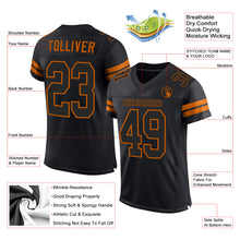 Load image into Gallery viewer, Custom Black Black-Texas Orange Mesh Authentic Football Jersey